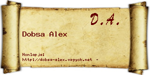Dobsa Alex névjegykártya